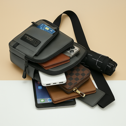 Men’s large anti-theft messenger bag with waterproof compartments, Oxford fabric, and adjustable strap—perfect for professional and daily use