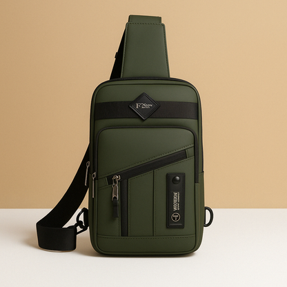 Men’s large anti-theft messenger bag with waterproof compartments, Oxford fabric, and adjustable strap—perfect for professional and daily use