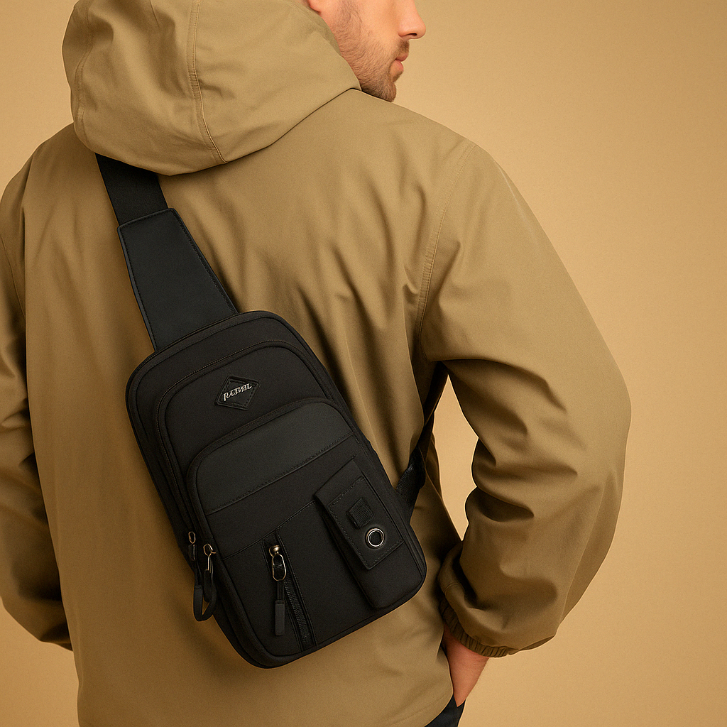 Men’s large anti-theft messenger bag with waterproof compartments, Oxford fabric, and adjustable strap—perfect for professional and daily use