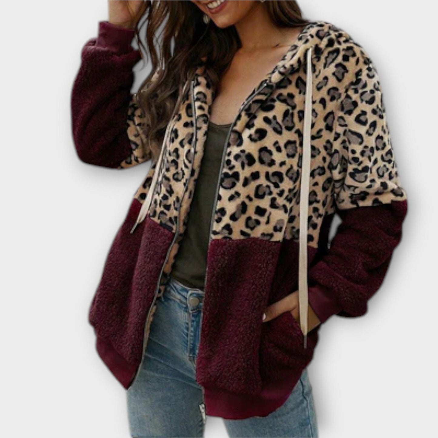 Cozy Leopard Print Hoodie Sweatshirt