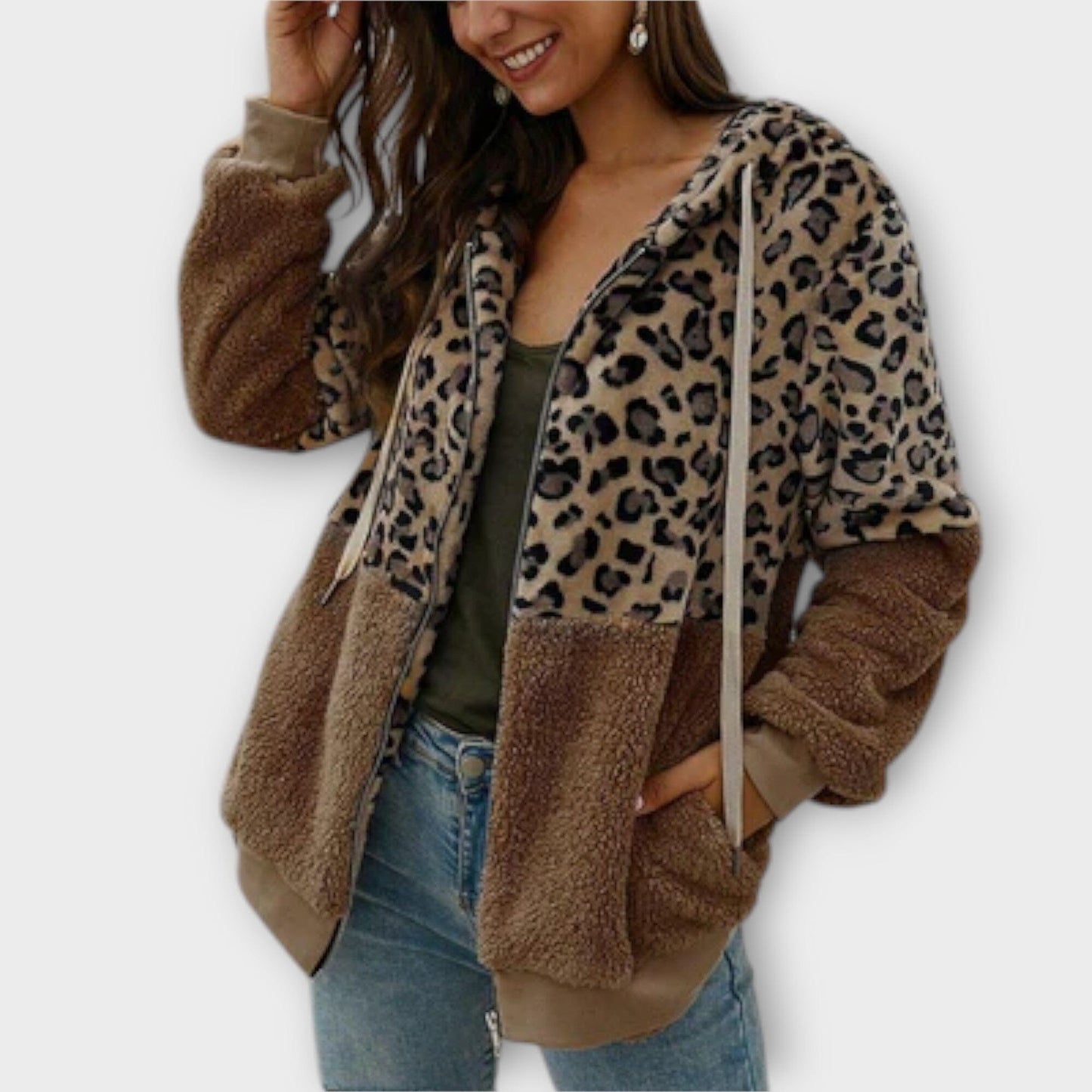 Cozy Leopard Print Hoodie Sweatshirt