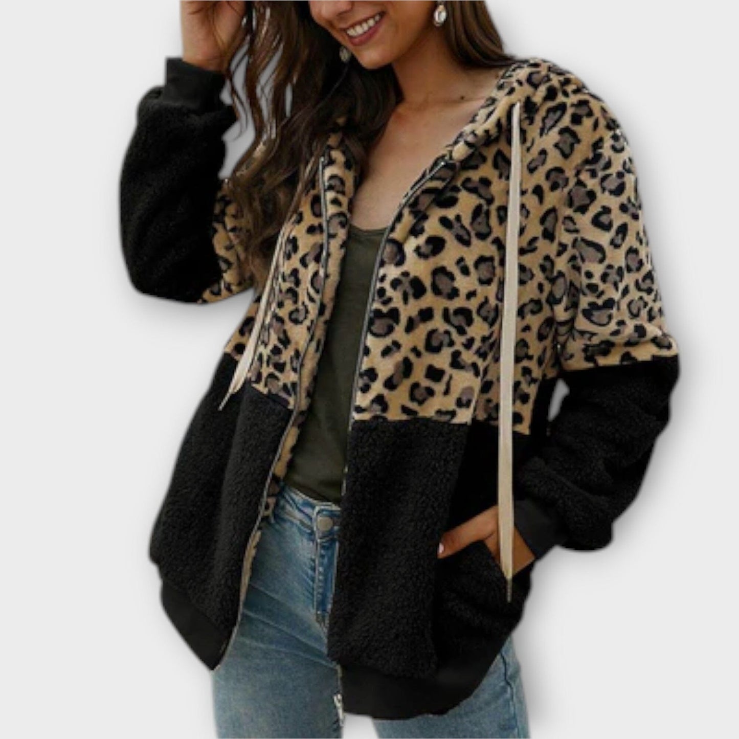Cozy Leopard Print Hoodie Sweatshirt