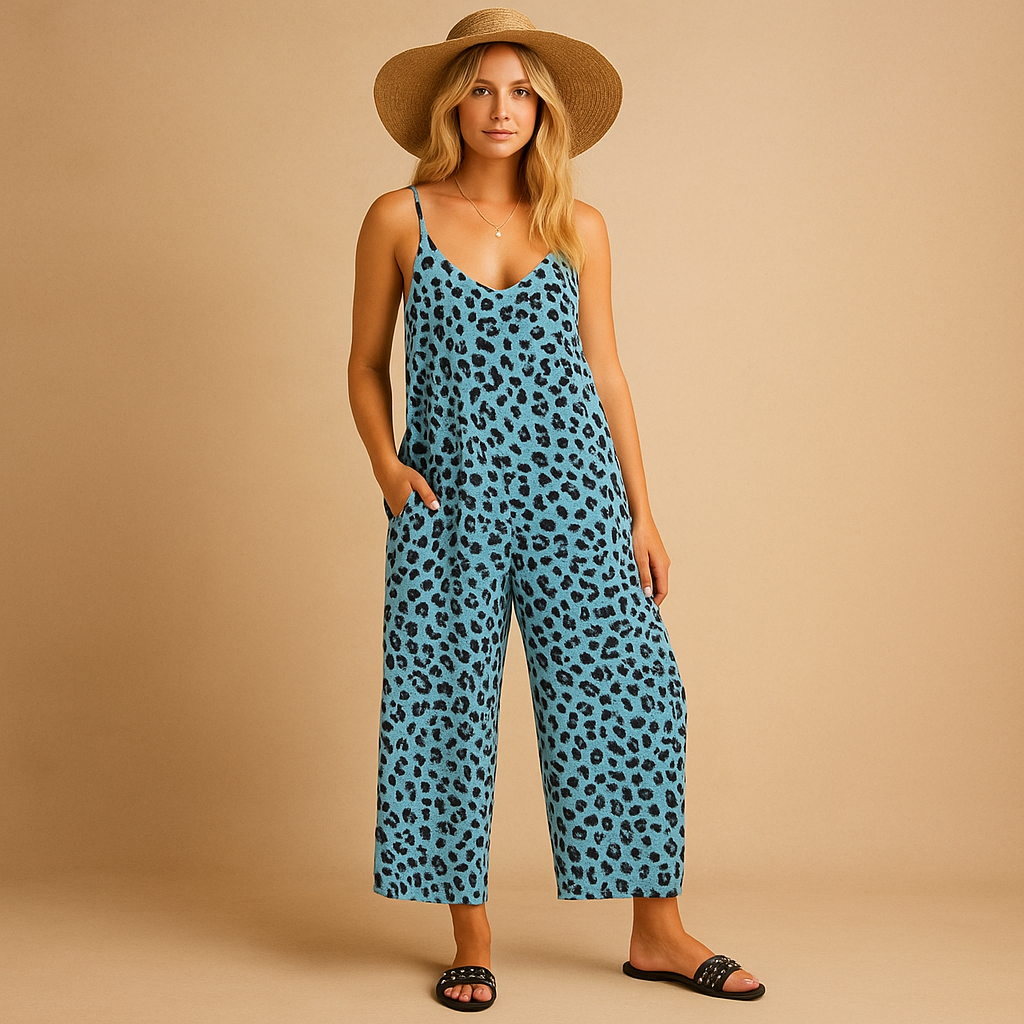Women's Animal Print Off Shoulder Jumpsuit Kiara - Luxivelle