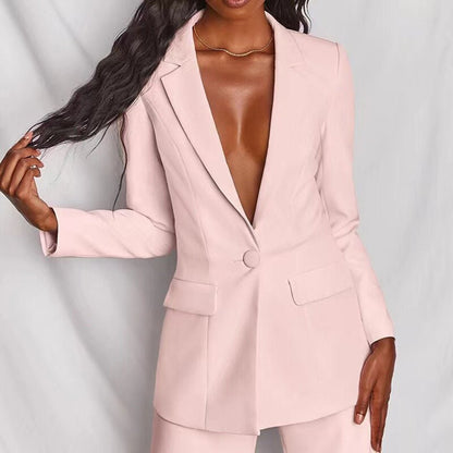Elegant Women's Suit Jacket & Pants Set