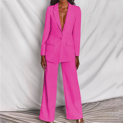 Elegant Women's Suit Jacket & Pants Set