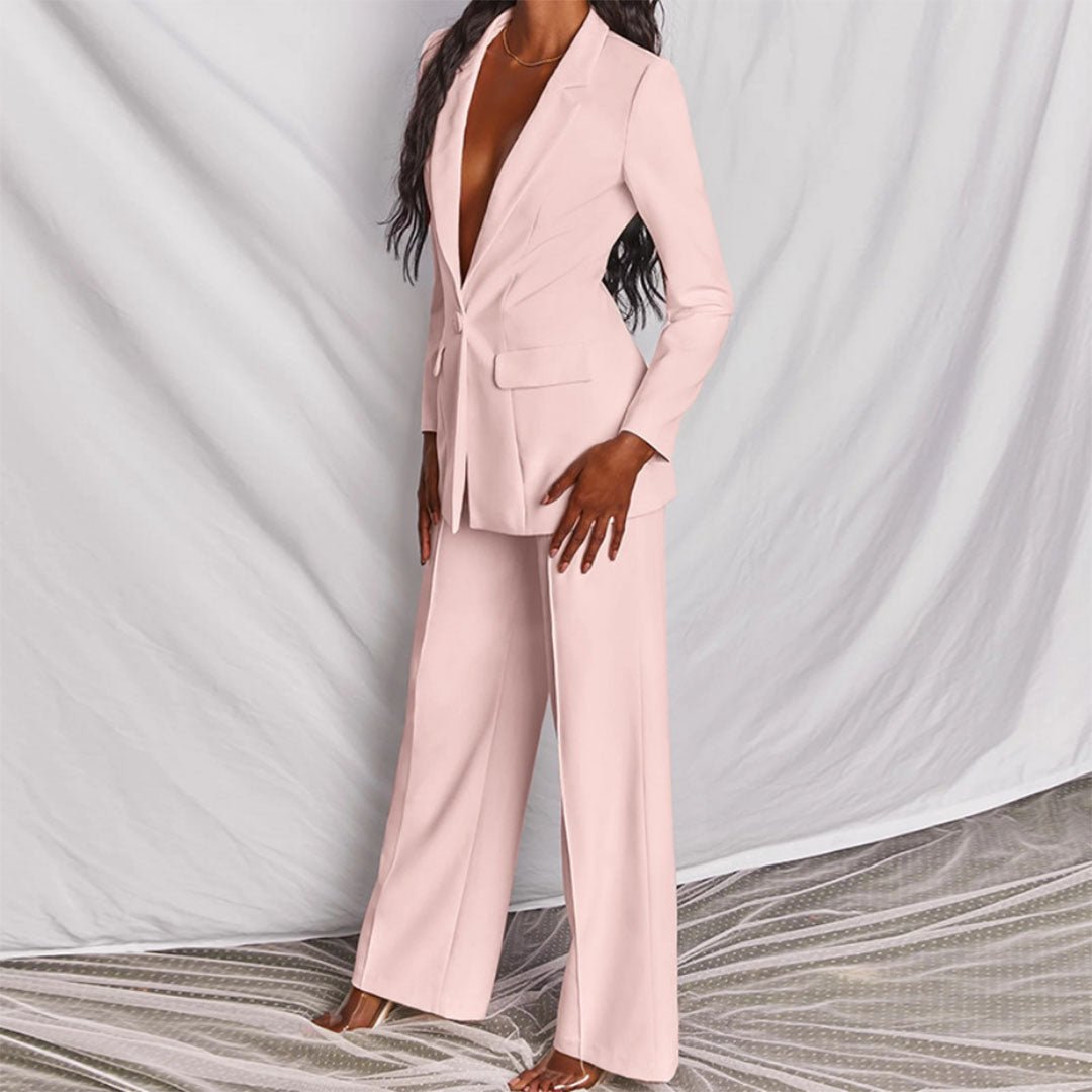 Elegant Women's Suit Jacket & Pants Set