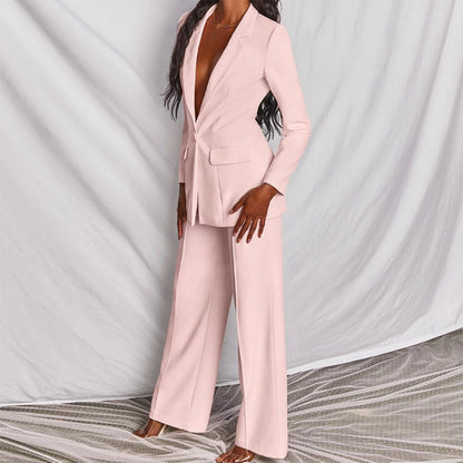Elegant Women's Suit Jacket & Pants Set