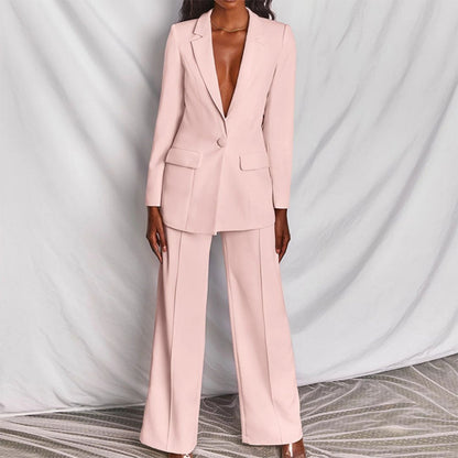 Elegant Women's Suit Jacket & Pants Set