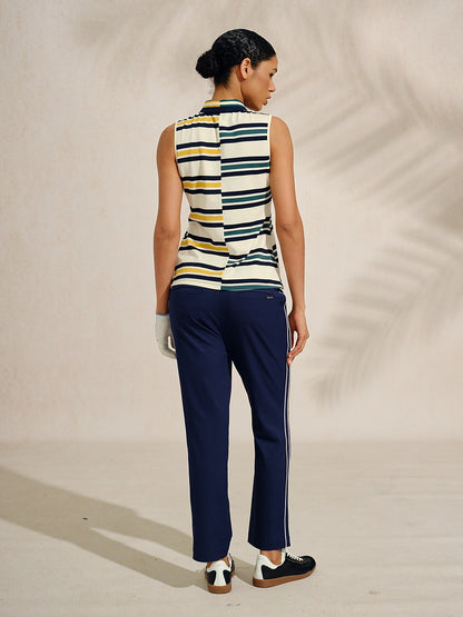 Classic Contrast Sleeveless Golf Polo Shirt