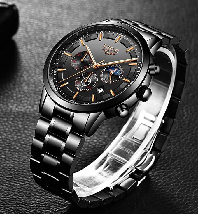 Tactical Black Metal Watch - Strong & Stylish