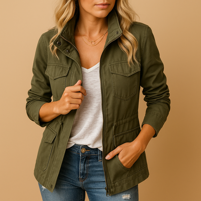 Women's Slim Fit Zip Up Jacket - Luxivelle