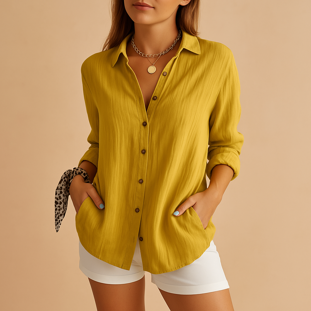 Women’s lightweight blouse with airy fit and elegant design, perfect for work, casual wear, and warm days.