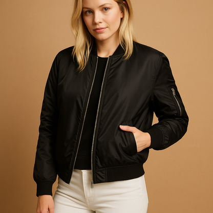 Women's Slim Fit Casual Bomber Jacket - Luxivelle