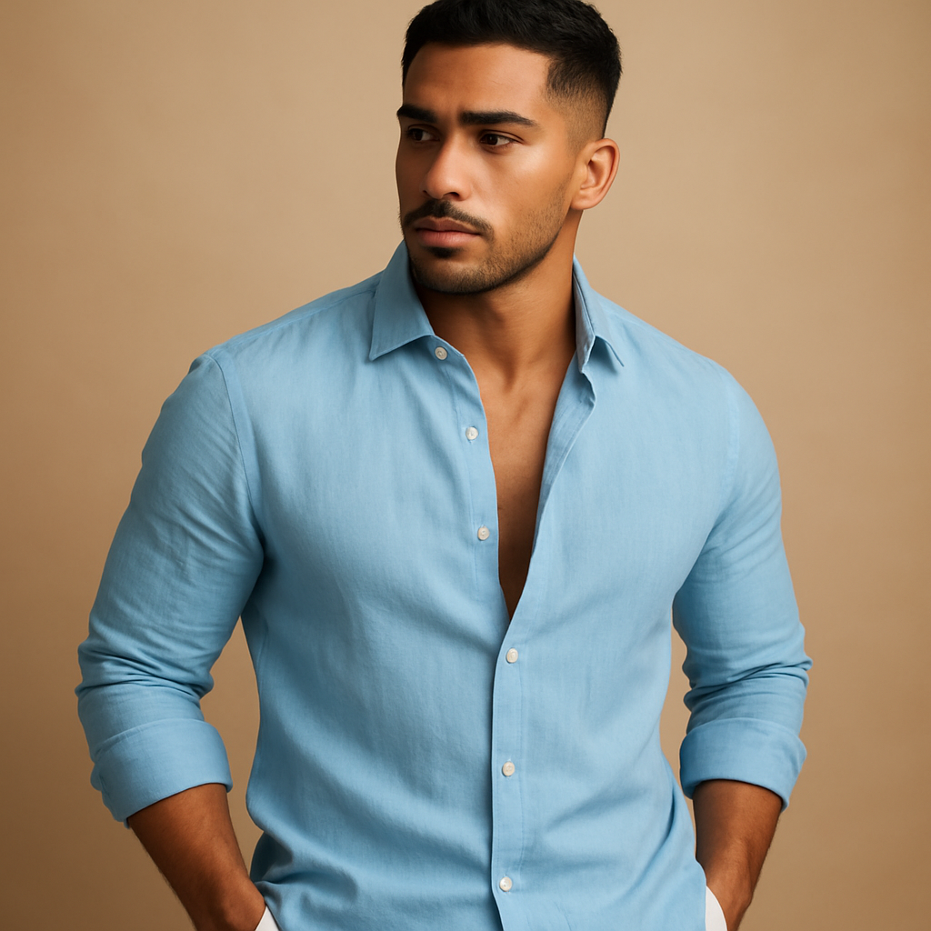 Lightweight breathable shirt for men in multiple colors, perfect for summer workdays, casual weekends, and relaxed outdoor activities.