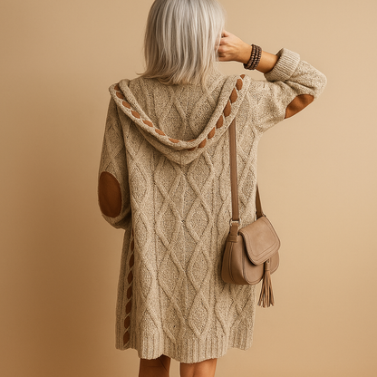Women’s lightweight hooded cardigan with long sleeves, perfect for summer evenings and transitional seasons, offering breathable comfort and modern style.