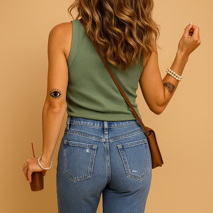 Lightweight tank top with U-neck for women in breathable cotton blend, available in multiple colours, perfect for summer and casual wear.