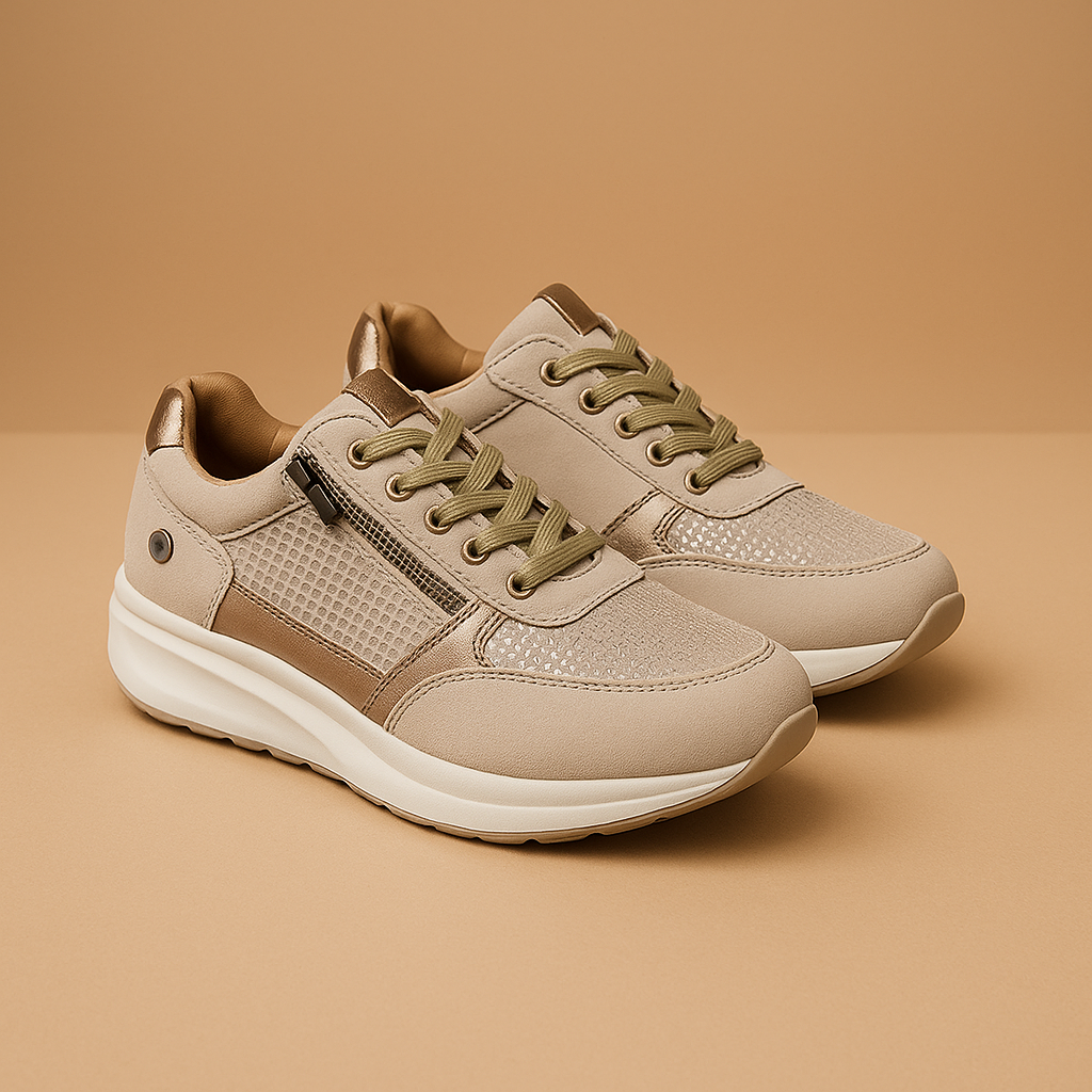 Breathable lightweight sneakers with modern zipper, perfect for walking, travel, and everyday comfort.
