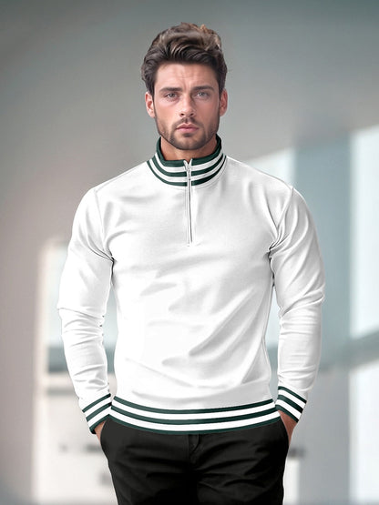 Casual Navy Blue Men's Golf Quarter Zip Shirt