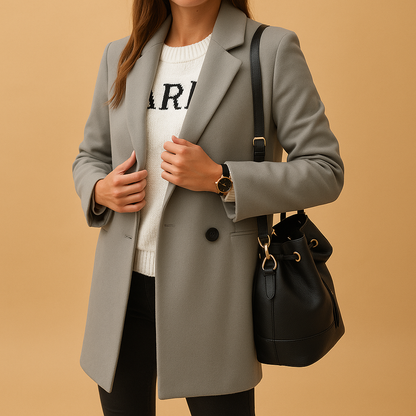 Long winter coat for women in elegant design, tailored for warmth and comfort with refined details and extended silhouette