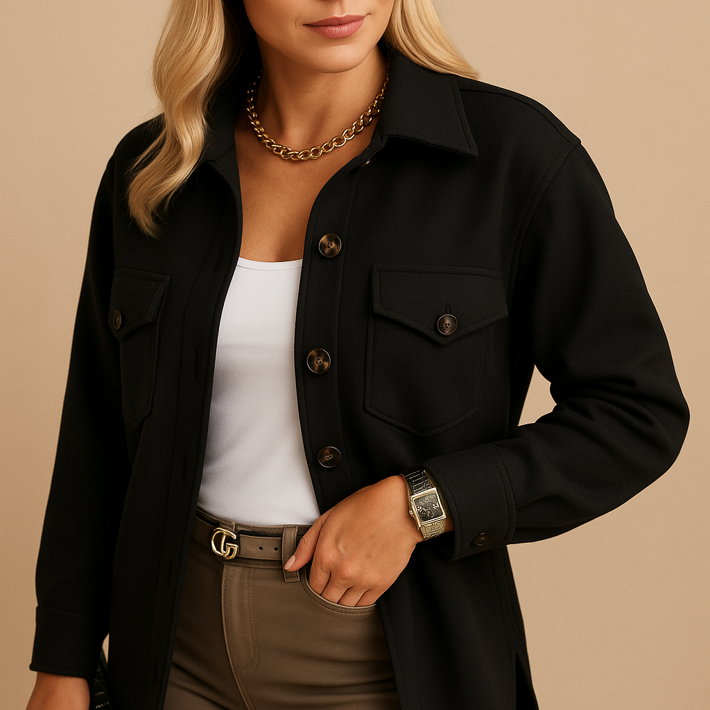 Women’s long winter coat with tailored design in yellow, khaki, white, black, and blue—ideal for elegant and warm seasonal wear