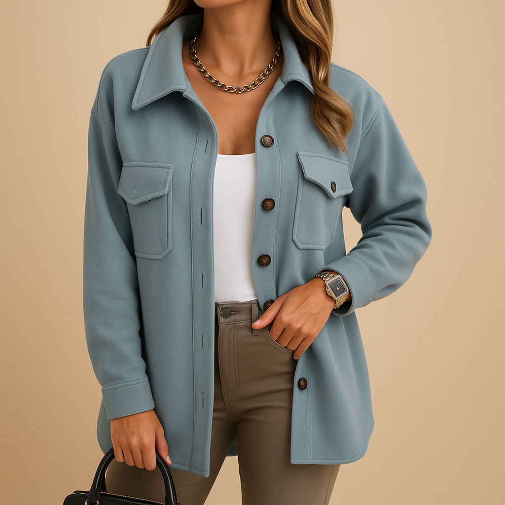 Women’s long winter coat with tailored design in yellow, khaki, white, black, and blue—ideal for elegant and warm seasonal wear