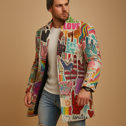 Tall Graphic Mens Winter Coat - Luxivelle