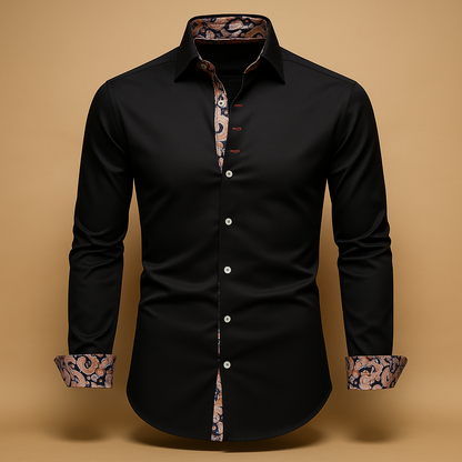 Men’s long sleeve shirt in classic design with a refined fit, ideal for formal events, evenings out, and smart casual wear.