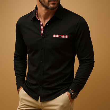 Classic Fit Mens Polo Shirt with Button Front - Luxivelle