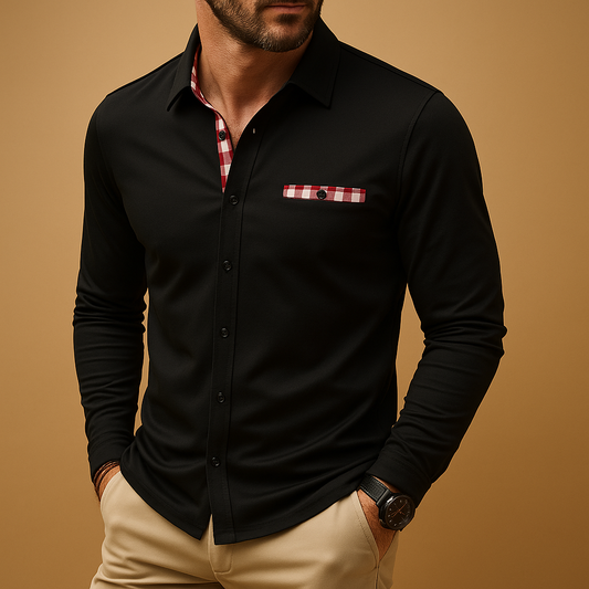 Classic Fit Mens Polo Shirt with Button Front - Luxivelle