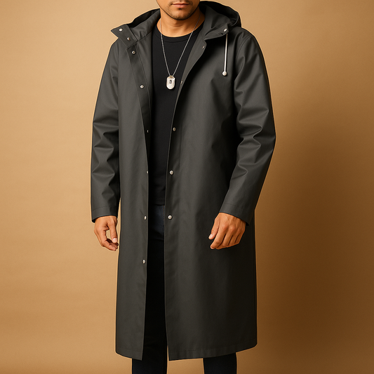 Waterproof Mens Black Rain Coat - Luxivelle
