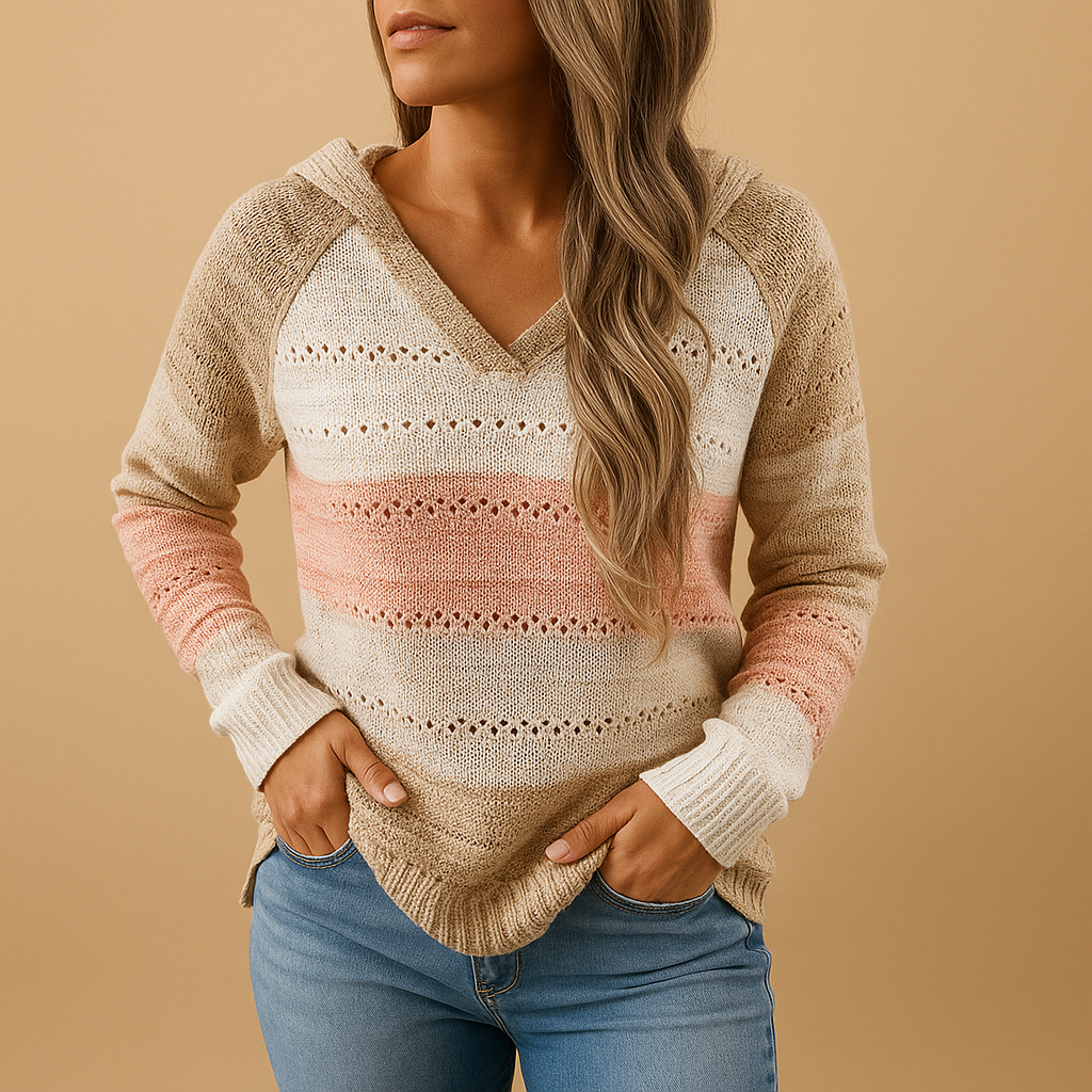 Relaxed Fit Womens V Neck Sweater - Luxivelle