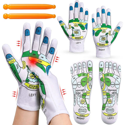 Massage Socks & Gloves Set for Pain Relief Therapy - Luxivelle