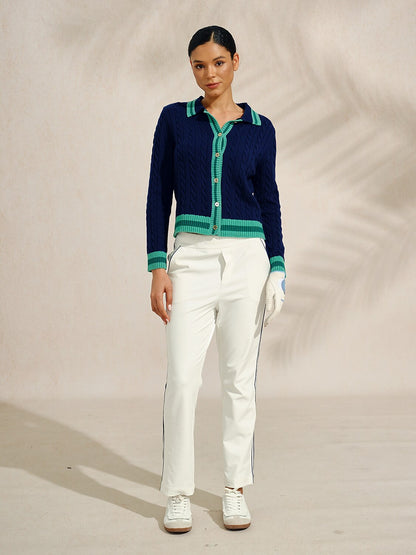 Ocean Blue Chunky Knit Cardigan Sweater