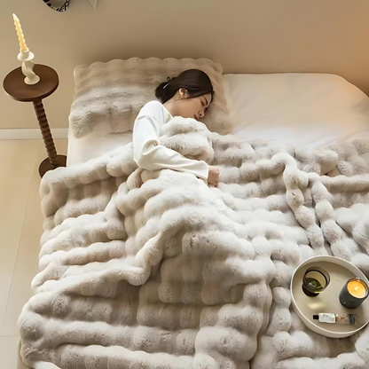 Plush Reversible Fleece and Fake Fur Throw Blanket - Luxivelle