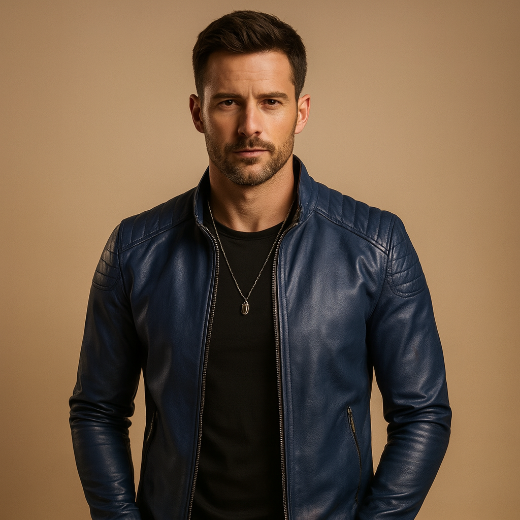 Premium Leather Motorcycle Jacket for Men - Luxivelle