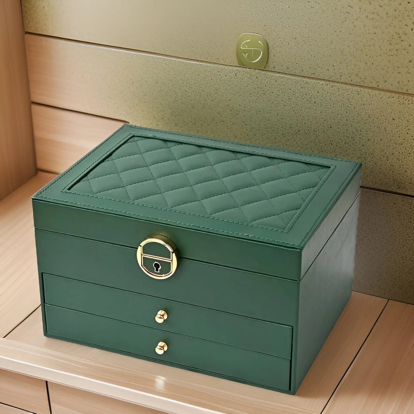 Premium Layered Jewelry Case for Women in Faux Leather - Luxivelle
