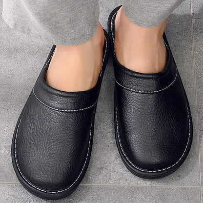 Xavier | Mens Leather Slippers – Ergonomic Comfort-4