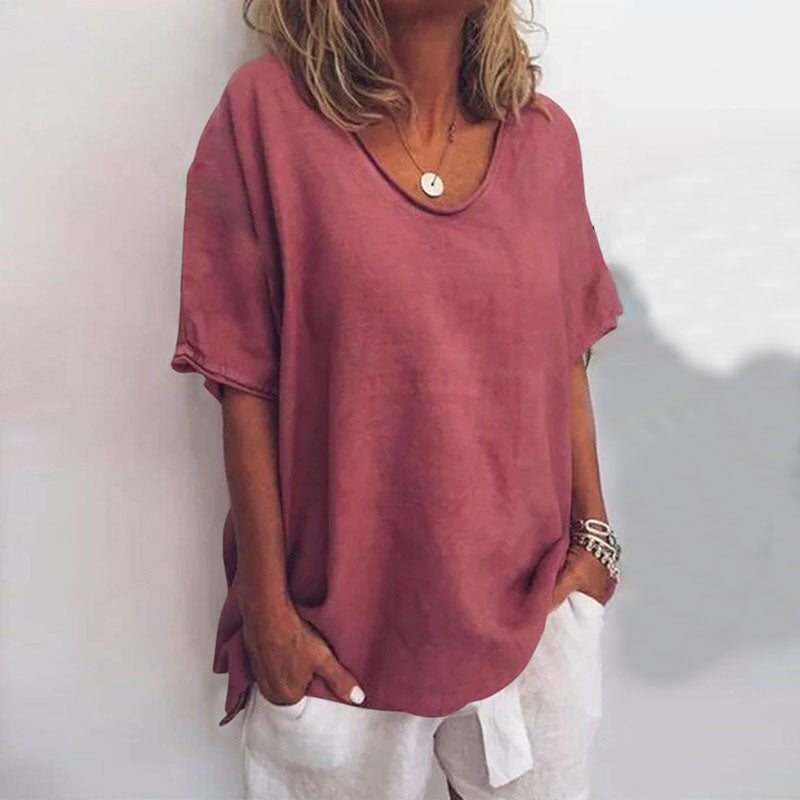 Relaxed Fit Casual Women's Cotton Summer Tee Shirt