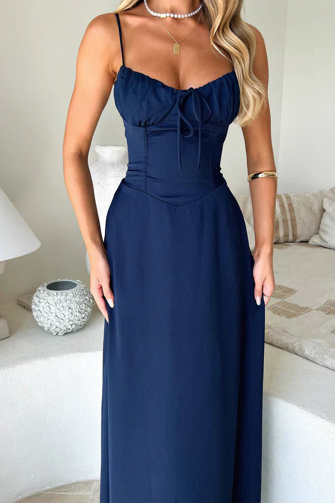 Chic Flowy Maxi Dress with Spaghetti Straps