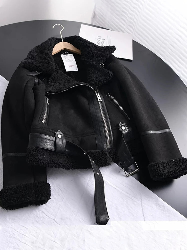 Alina | Women's Stylish Leather Puffer Coat