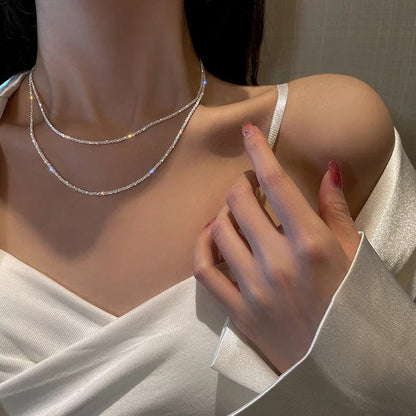 Sparkling Diamond Pendant Necklace - Luxivelle