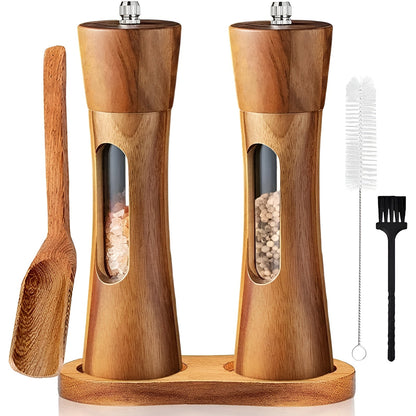 Classic Wooden Salt and Pepper Grinder Set - Luxivelle