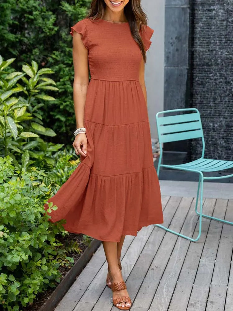 Flattering Fit Dress with Belly Control - Luxivelle