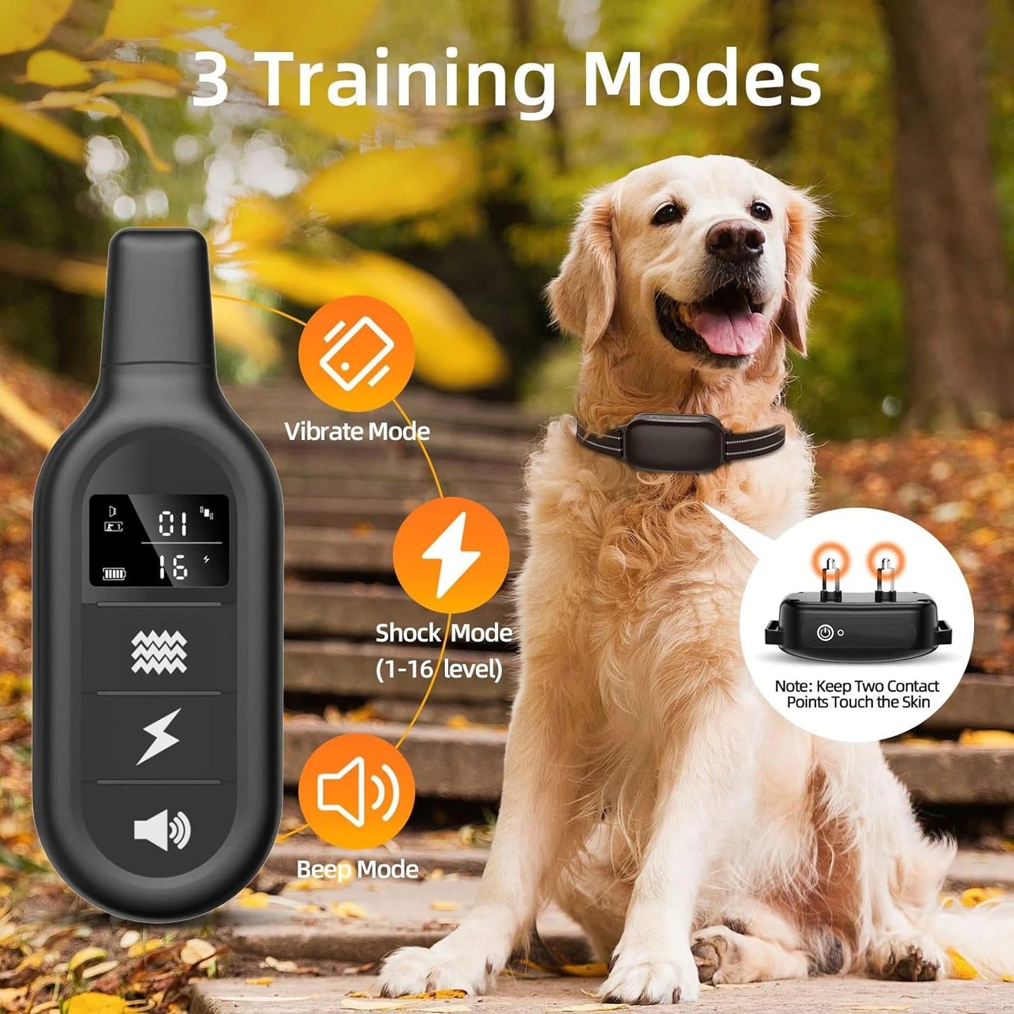 Durable Rechargeable 1000m Pet Training Collar