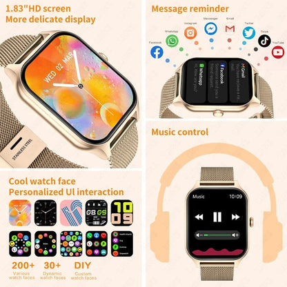 Stylish Women's Fitness Smartwatch with Health Tracking