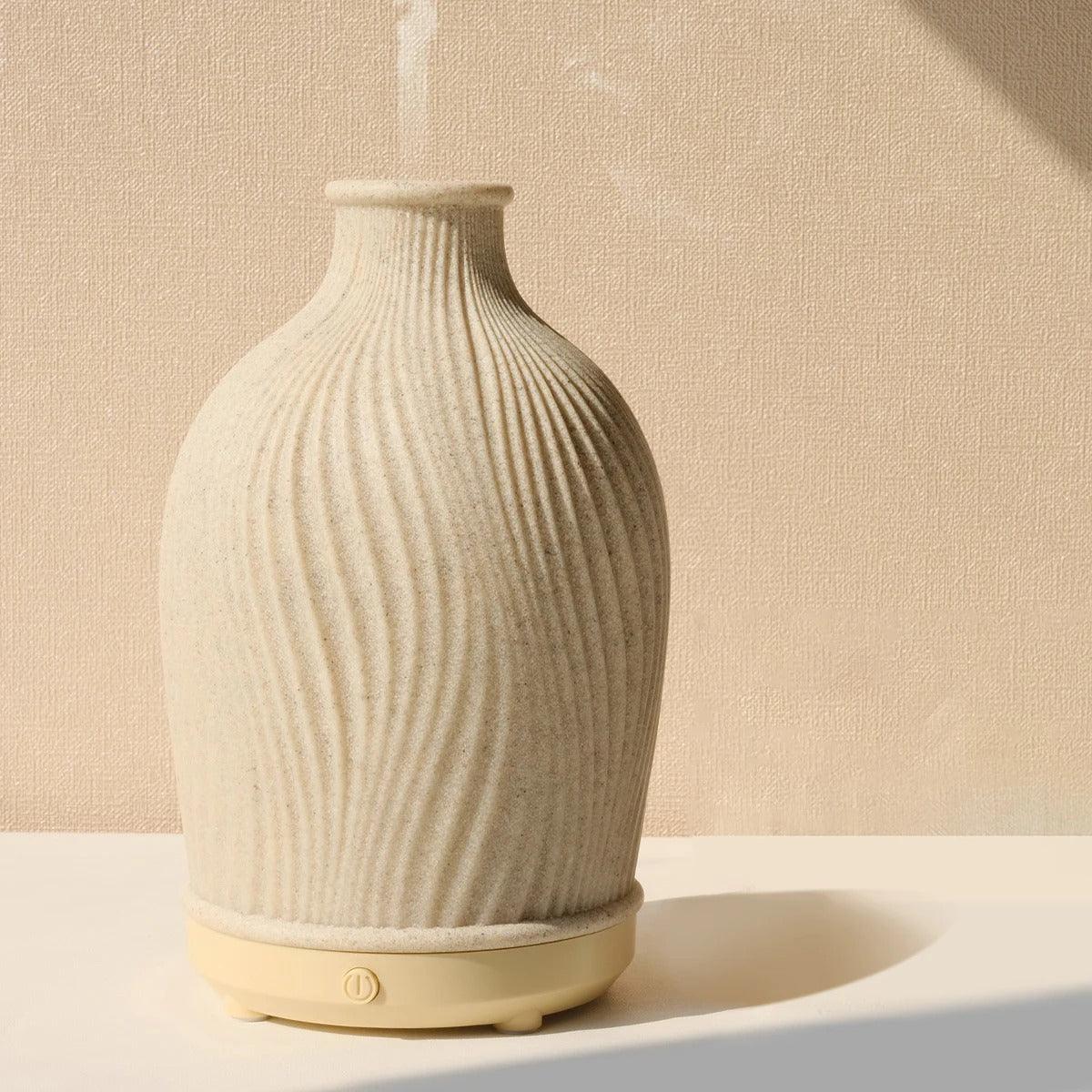 Stylish Aroma Diffuser & Humidifier in Ceramic Vase Design - Luxivelle