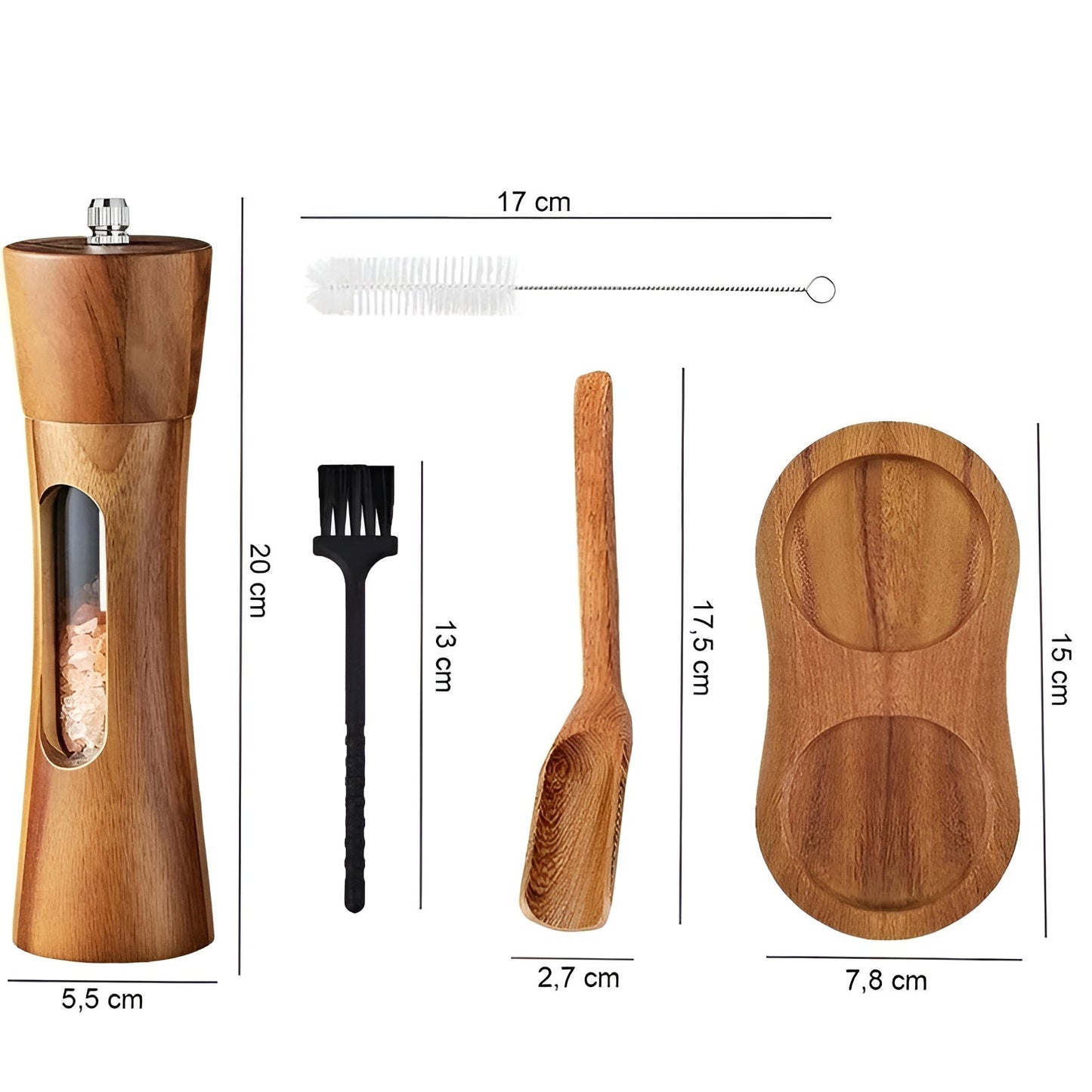 Classic Wooden Salt and Pepper Grinder Set