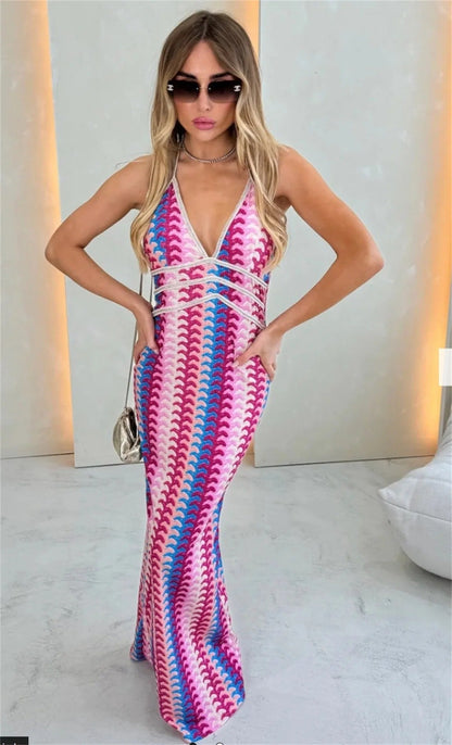 Bohemian Crochet Summer Beach Dress
