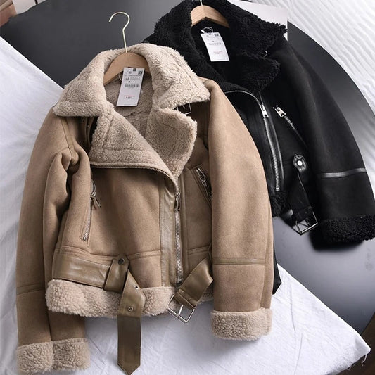 Alina | Women's Stylish Leather Puffer Coat