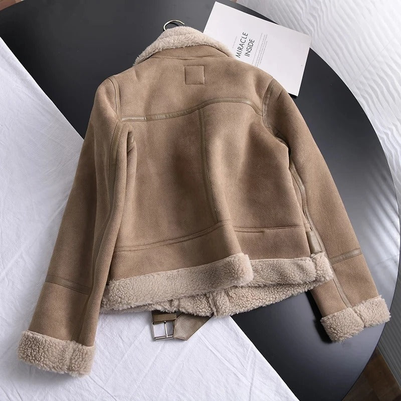 Alina | Women's Stylish Leather Puffer Coat